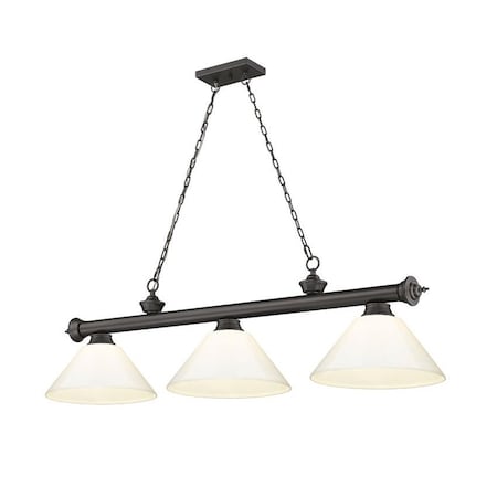 Z-Lite Cordon 3 Light Billiard, Bronze & White 2306-3BRZ-PWH